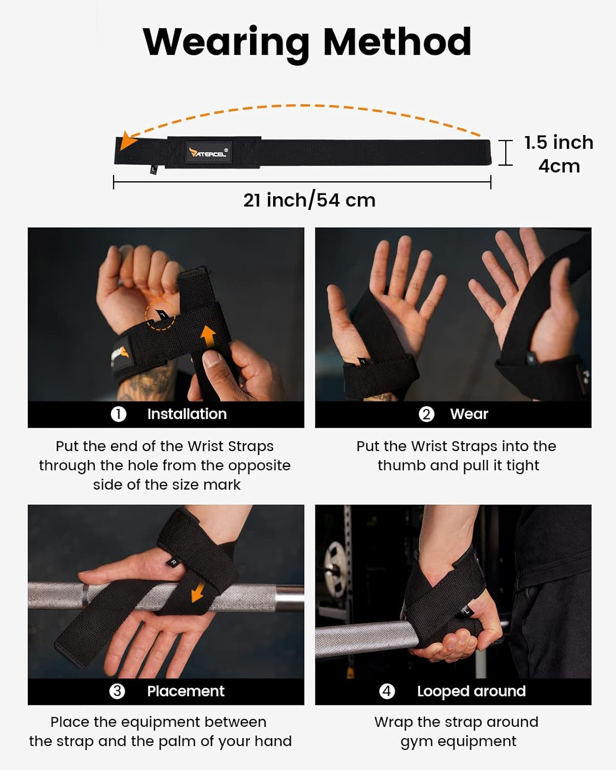 Lifting Straps 100% Cotton, Wrist Straps for Weightlifting, Deadlift, Bodybuilding, Powerlifting, Gym Straps Padded Neoprene with Wrist Wraps for Grip Strength, Strength Training