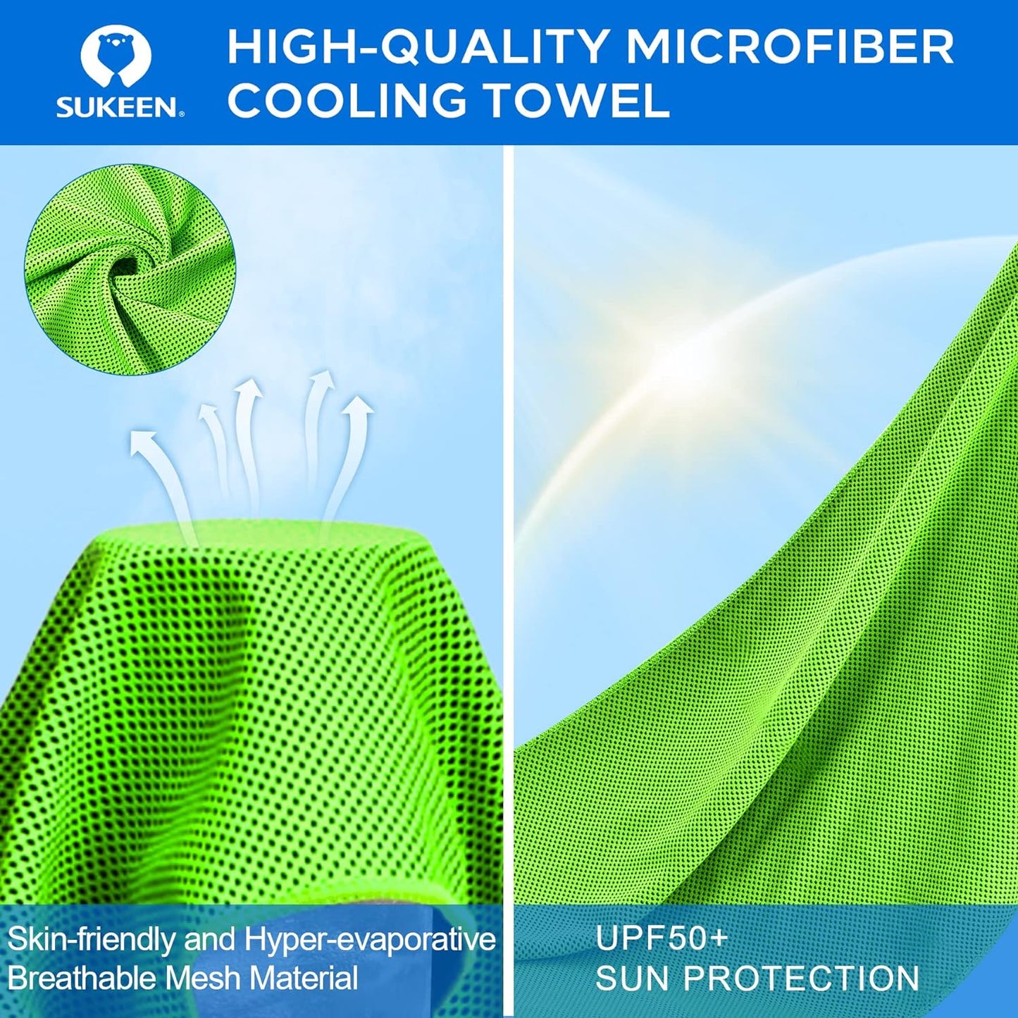 4 Pack Cooling Towels (40"X 12"), Cooling Neck Wraps, Soft Ice Towel | Lightweight,Absorb Moisture,Long Last,Mesh Breathable for Sports,Outdoors,Yoga,Tennis,Golf,Running,Gym,Camping,Campus,Travel
