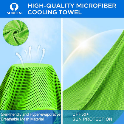 4 Pack Cooling Towels (40"X 12"), Cooling Neck Wraps, Soft Ice Towel | Lightweight,Absorb Moisture,Long Last,Mesh Breathable for Sports,Outdoors,Yoga,Tennis,Golf,Running,Gym,Camping,Campus,Travel
