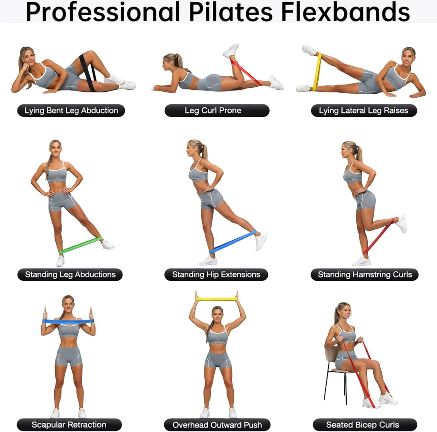 Fittest Pro by  Resistance Bands for Legs and Butt, Fabric Exercise Loop Bands Yoga, Pilates, Rehab, Fitness and Home Workout, Strength Bands for Booty