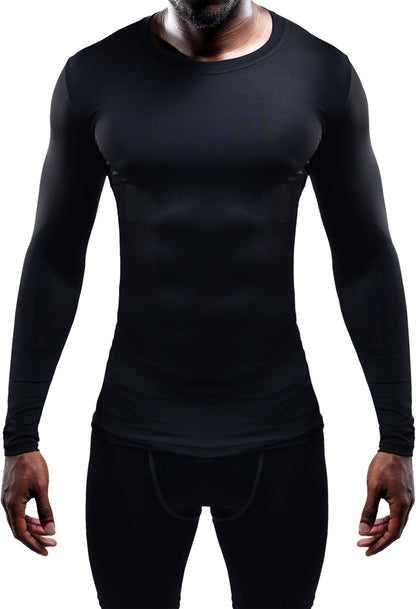Men'S Dry Fit Running Compression Shirts 3 Pack,5021,Black,Us M,EU L