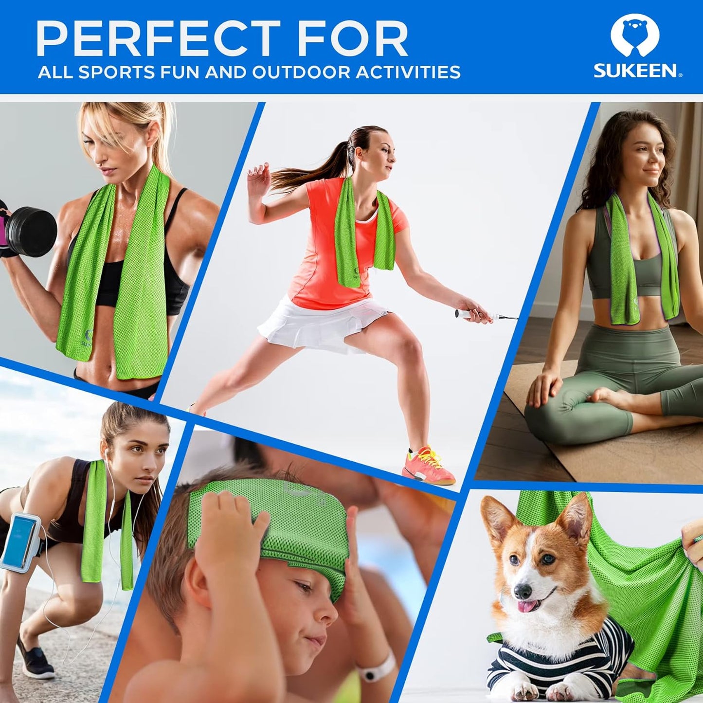 4 Pack Cooling Towels (40"X 12"), Cooling Neck Wraps, Soft Ice Towel | Lightweight,Absorb Moisture,Long Last,Mesh Breathable for Sports,Outdoors,Yoga,Tennis,Golf,Running,Gym,Camping,Campus,Travel