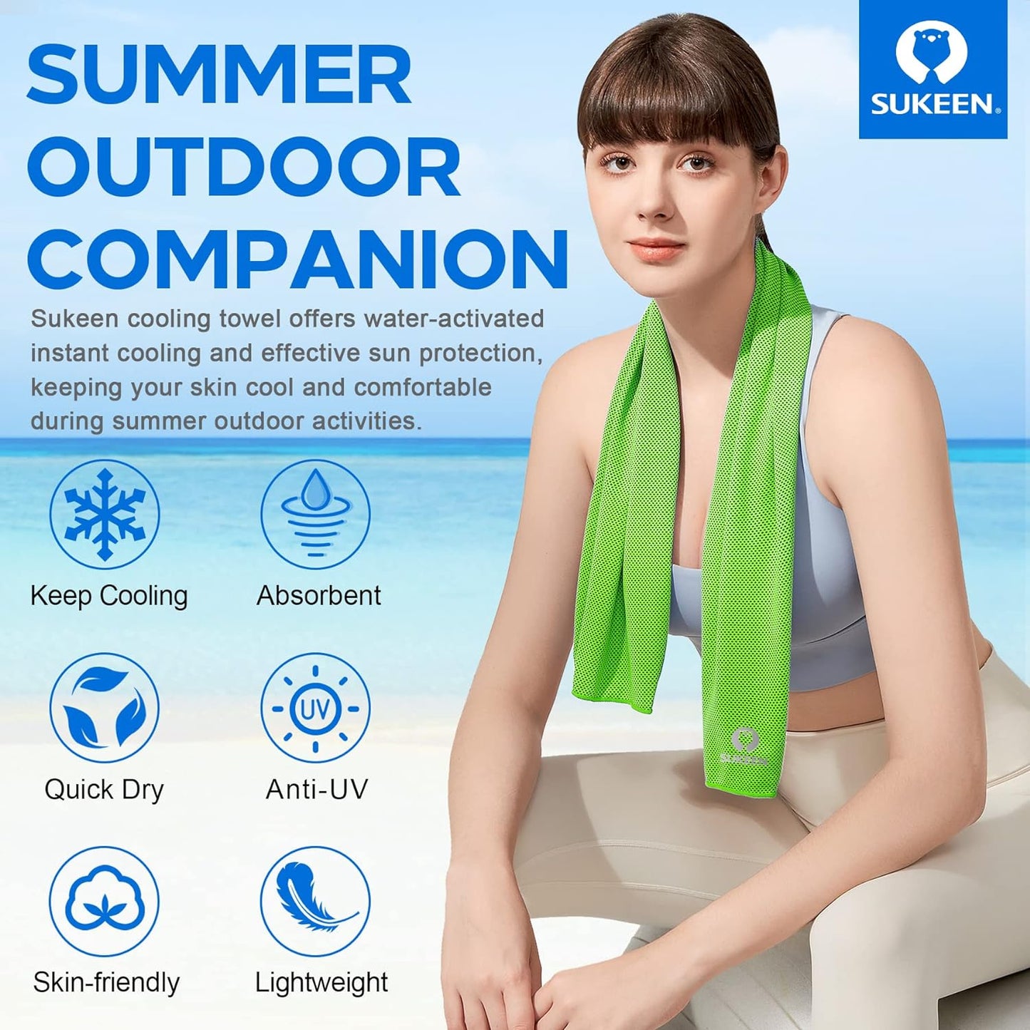 4 Pack Cooling Towels (40"X 12"), Cooling Neck Wraps, Soft Ice Towel | Lightweight,Absorb Moisture,Long Last,Mesh Breathable for Sports,Outdoors,Yoga,Tennis,Golf,Running,Gym,Camping,Campus,Travel