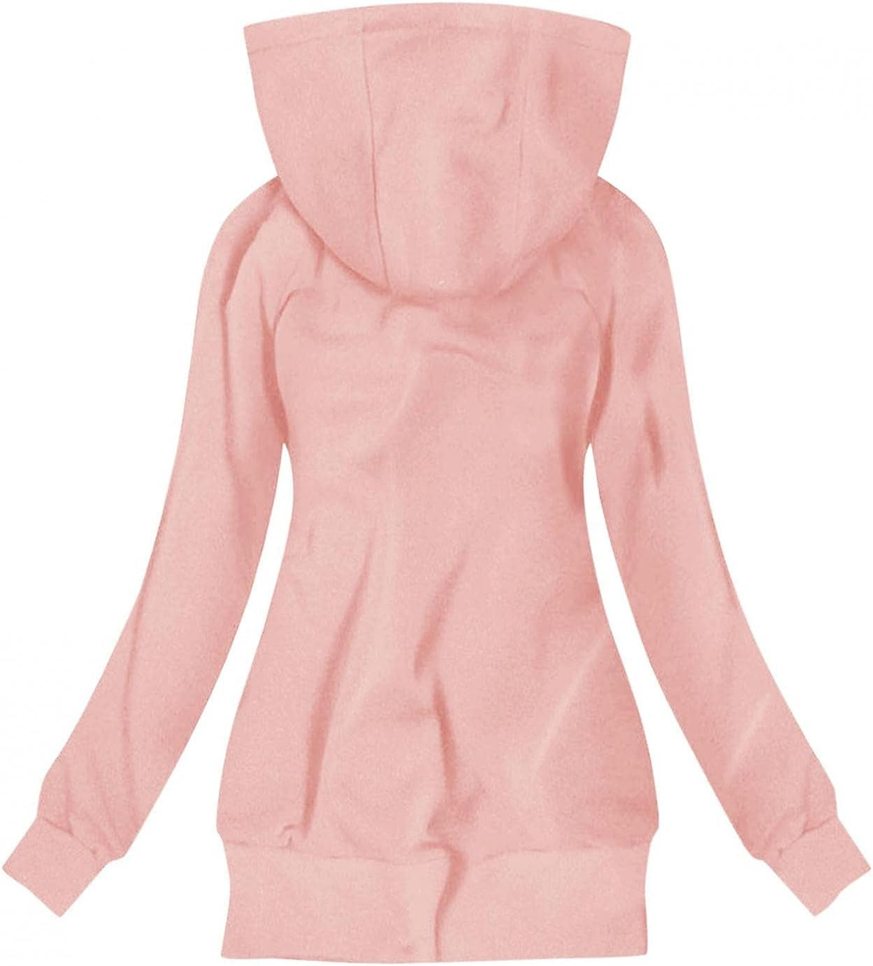 Sweatshirt for Women,Solid Pockets Jacket Zipper Hoodies Casual Tunic Long Sleeve Coat Hooded Jacket Outwear Pink